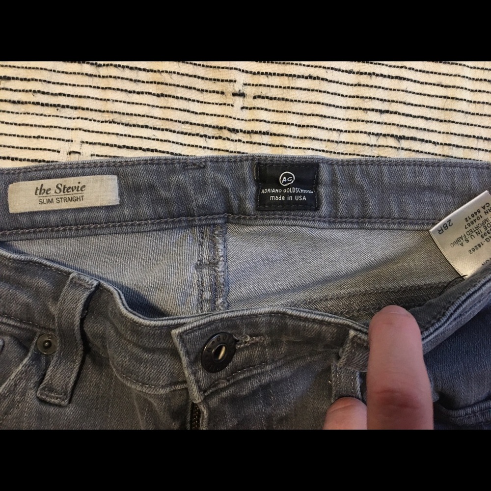 AG The Stevie (Slim Straight) sz 28 R, Grey Demin